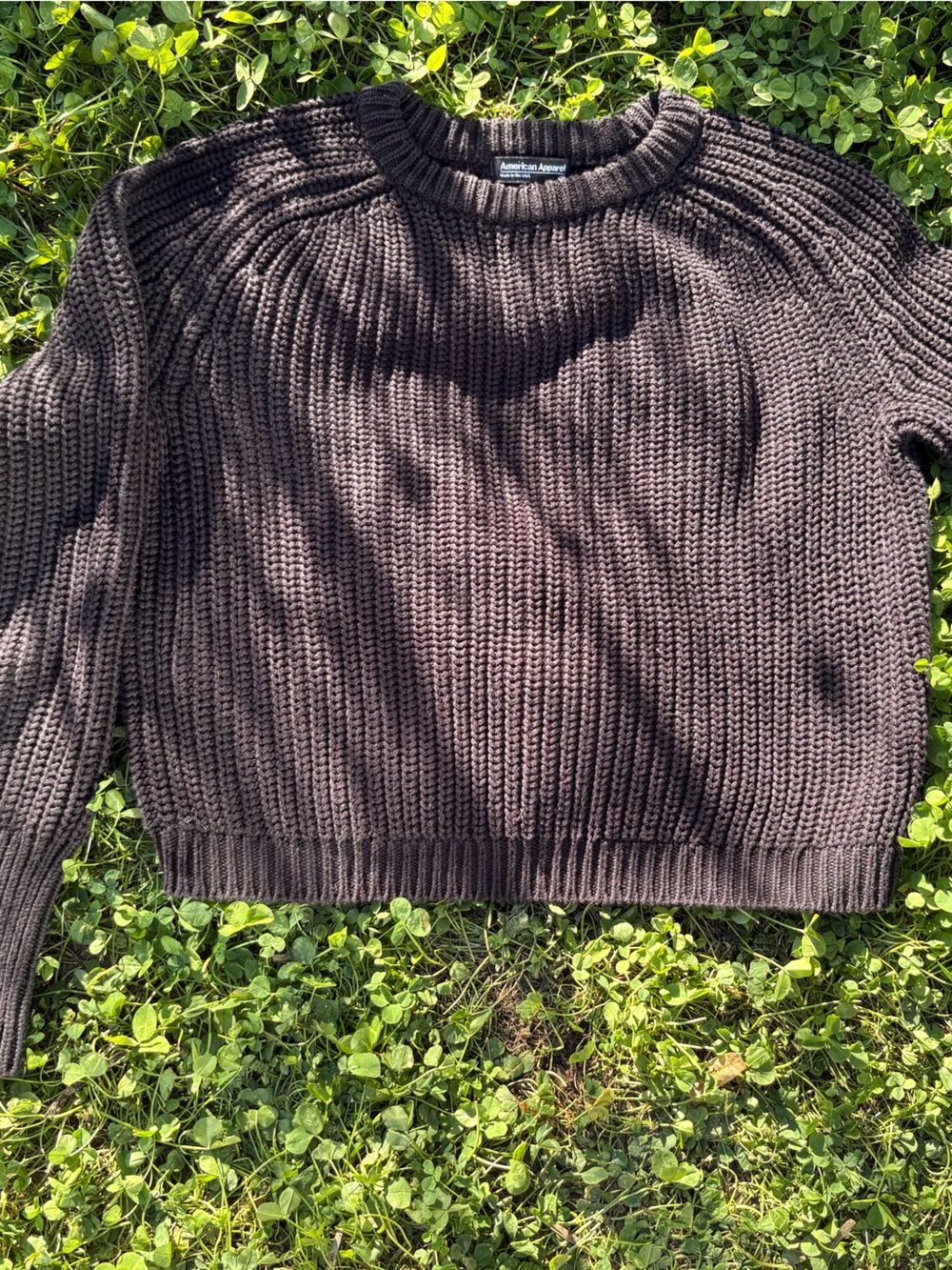 American Apparel Women’s Chunky Knit Crewneck Sweater - Black